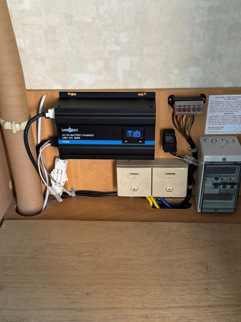 Sargent battery charger and electrical panel
